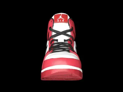 Air Jordan 1 Mid Chicago Low-poly 3D model
