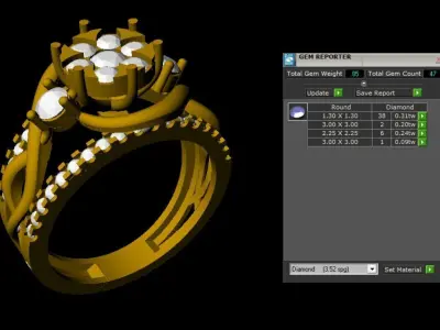Floral Crown Twist Engagement Ring 3D print model