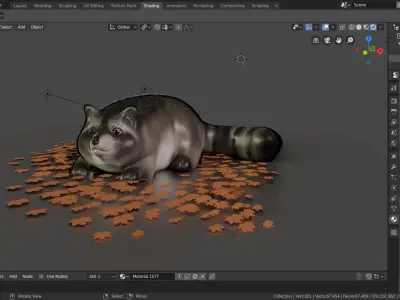 fat raccoon 3D model