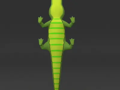 Crocodile rigged cartoon 3d model  Low-poly 3D model