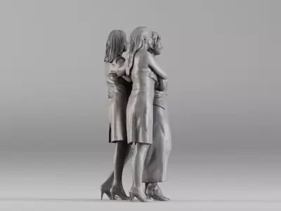 000385 Realistic 3D Scanned Standing Family 3dp 3D print model