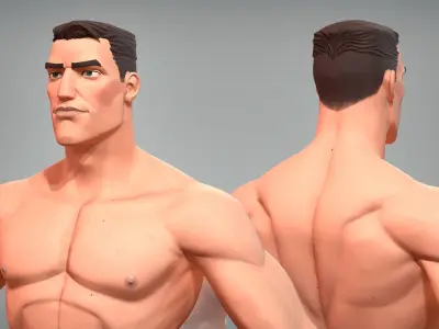 Cartoon male character Stan game ready Low-poly 3D model