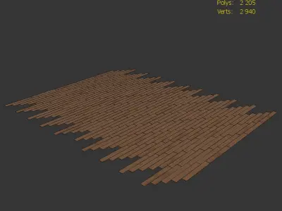 Wood Floor Oak Black Walnut Wild Wood 3D model