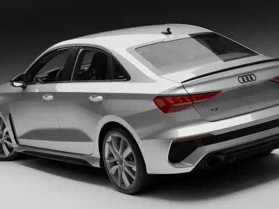 Audi A3 Sedan S-line  Low-poly 3D model