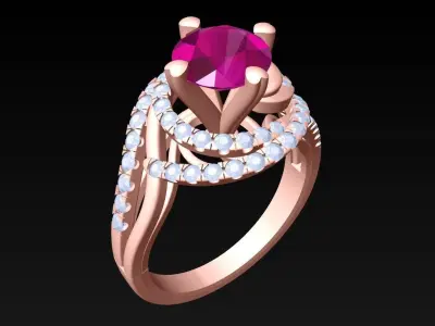 Diamond Ring - Womens Rings - N318 3D print model