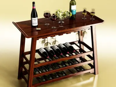 Wine Table Rack 2 3D model