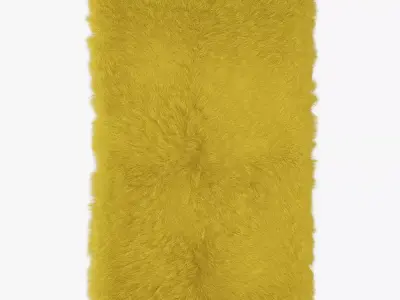 Mongolian fur rug yelow 3D model