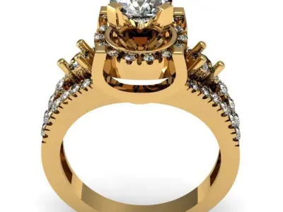 solitaire ring 3D print model 31