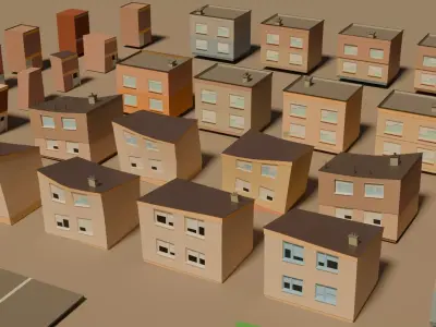 Urban City Lowpoly Asset Pack  Free low-poly 3D model