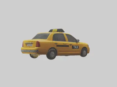 Realistic Taxi Model Low-poly 3D model