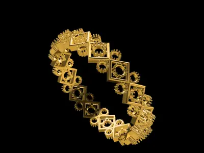 Gold Diamond Pattern Bracelet 3D print model