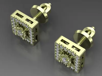 square earrings 3D print model