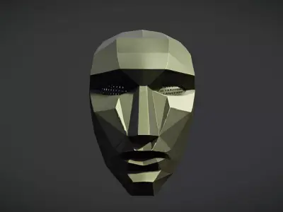 Low-Poly Futuristic Mask Free low-poly 3D model