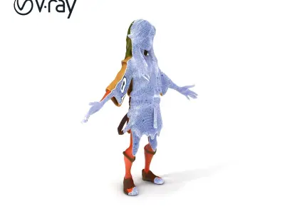 Elven Forest Wanderer D Character Model with Dynamic Animations Low-poly 3D model