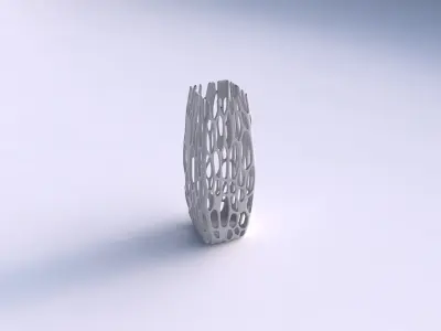 Vase rectangle with cracked organic lattice 2 3D print model