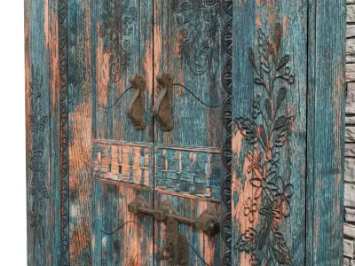 Turkish Door Vintage Rustic Blender Low-poly 3D model