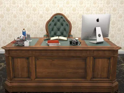 Classic European Style Working Table 3D model