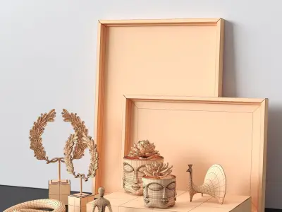 Decorative sets 018 Low-poly 3D model