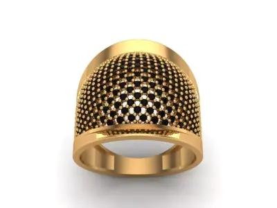 Jewelry gold ring with diamonds 3D print model