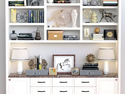 OpenShelf bookcase with books 3D model