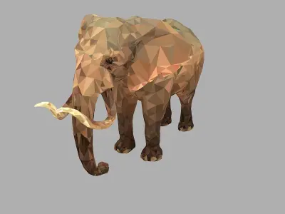 Elephant Low Polygon Art African Animal Low-poly 3D model