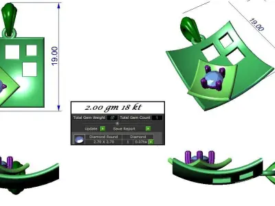 Pendant Earrings combo - 341 3D print model