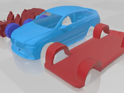 Mercedes Benz GLE63S AMG Coupe 2024 - Separate Parts STL Model 3D print model