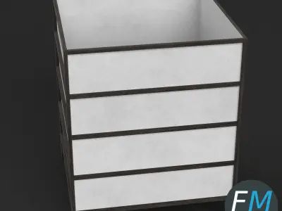 Japanese table lamp 1 3D model