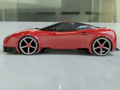 Red sports car concept 3D print model