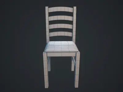 Dining chair 1 BPR Low-poly 3D model