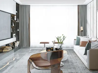 Living Luxury Modern Room 3D model