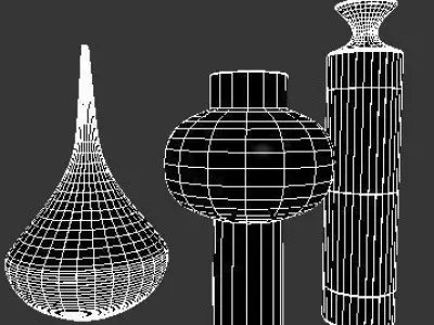 Old bronze vases 3D model