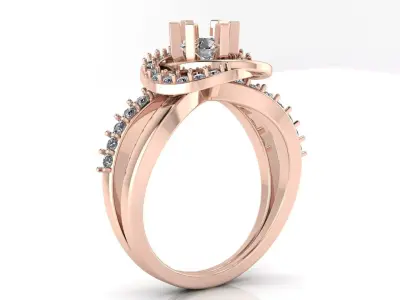 Jewelry Diamond Ring 3D Print Model 3D print model 22