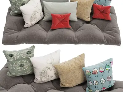Decorative Pillows Set 4 3D model