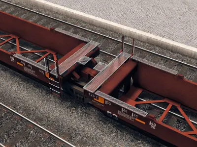 Gunderson Maxi-IV BNSF Double Stack Well Cars Low-poly 3D model