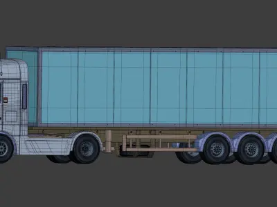 Generic  Container - Box Truck - Semi Trailer 3D model