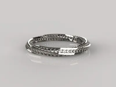 Spiral Pave Diamond Band 3D print model