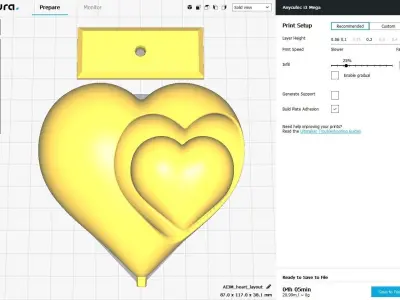 Heart Sculpture Love Red P 3D print model