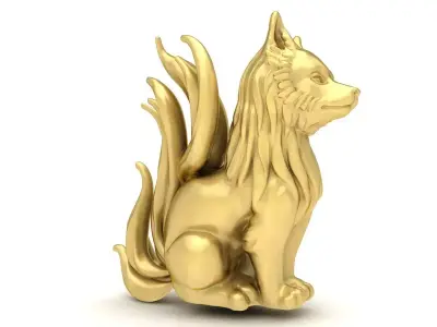 Luxury Fox Figurine 3D Model for Jewelry and Decoration 3701  3D print model