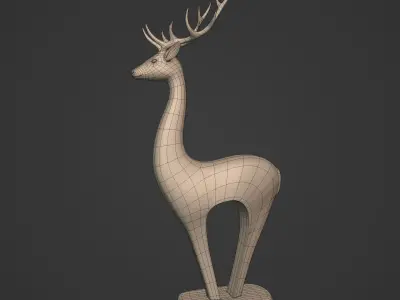 Abstract Deer Figurine -- Ready for 3D Printing Low-poly 3D model