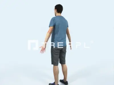 Jest 01A Animated Rigged Summer Casual Man Low-poly 3D model