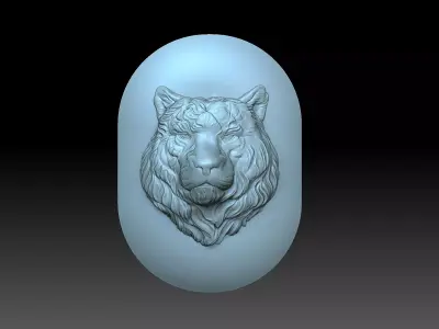 Cover with a tiger head 3D print model