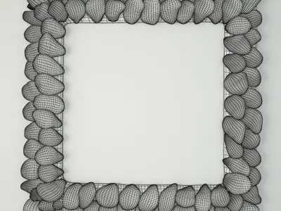 Oyster Shell Mirror by Currey and Co 3D model