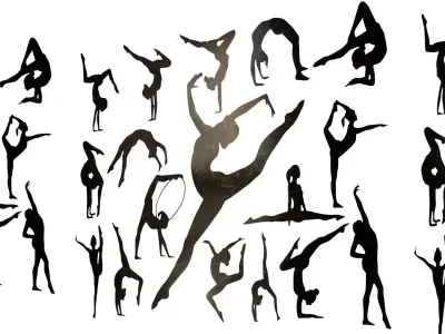 Gymnastics Silhouette Symbol Low-poly 3D model