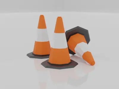 Traffic Cone Free low-poly 3D model by Wright-Games