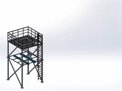 Platform fire tower 3D model