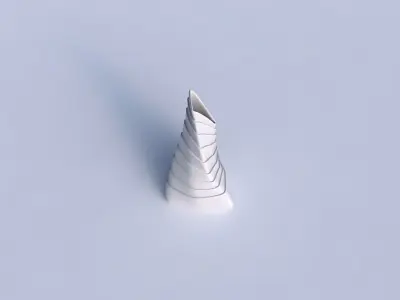 Vase twist grounded tipping triangle with horizontal layers 3D print model