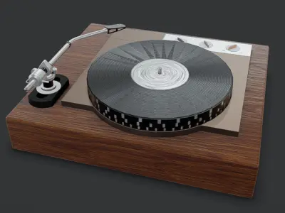Vinyl Record Player Low-poly 3D model