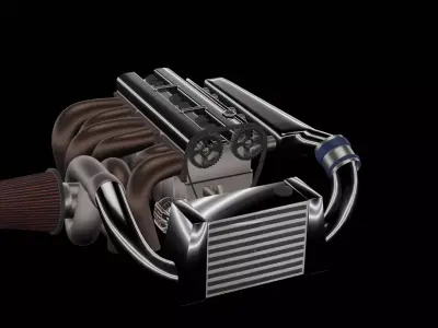 I4 Turbo Engine 3D model