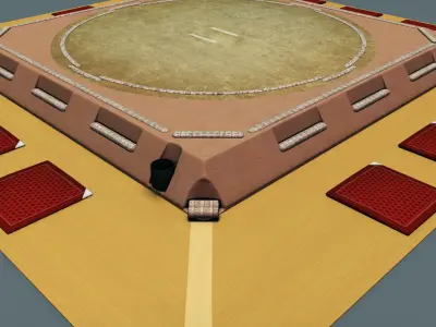 Sumo ring dojo sport 3D model